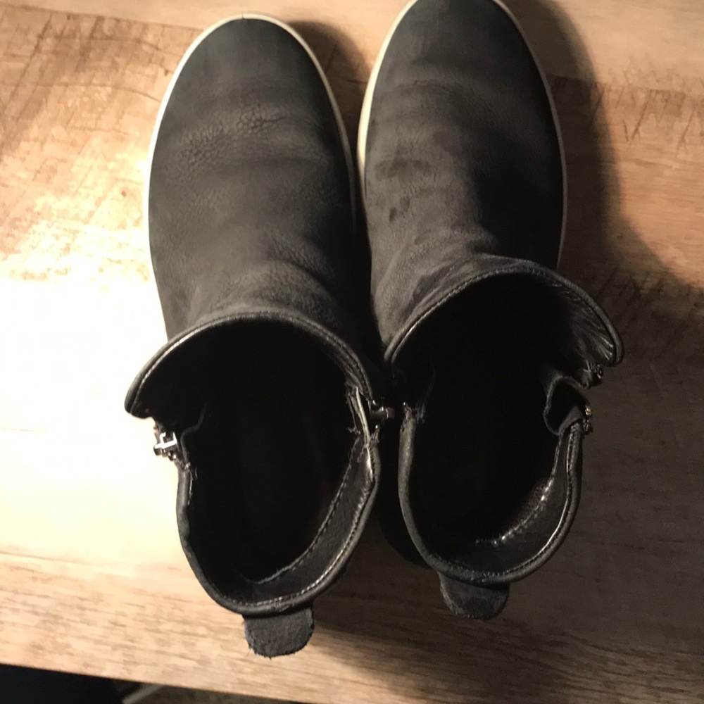 Ecco, black, size 6, hi-top sneakers, leather